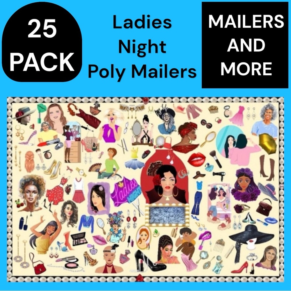 25 10X13 Poly Mailers Fashion Makeup Girls Ladies Night Flat PRICE IS FIRM - Picture 4 of 15